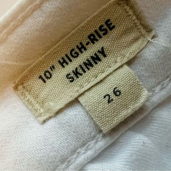 Madewell 10" High-Rise Skinny Jeans Sz 26 White Distressed Knee/Ankles - Picture 9 of 10